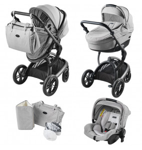 Aziamor Trio Vanity Sistema Modulare per Bambini Passeggino Carrozzino e Navetta Economico Grigio