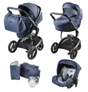 Aziamor Trio Vanity Sistema Modulare per Bambini Passeggino Carrozzino e Navetta Economico Blu