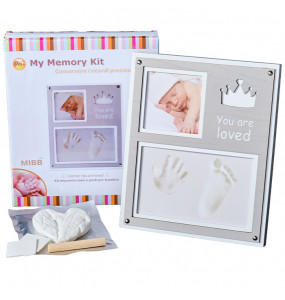 Mibb My Memory Cornice Kit Impronta mani e piedi per Neonati con 1 Foto