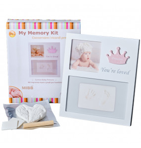 Mibb My Memory Cornice Kit Impronta mani e piedi per Neonati con 1 Foto