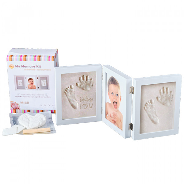 Mibb My Memory Cornice Kit Impronta mani e piedi per Neonati con 1