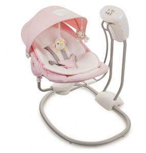 Aziamor Sweet Dream Altalena Sdraietta culla a Dondolo 360 Gradi Elettrica Portatile Rosa