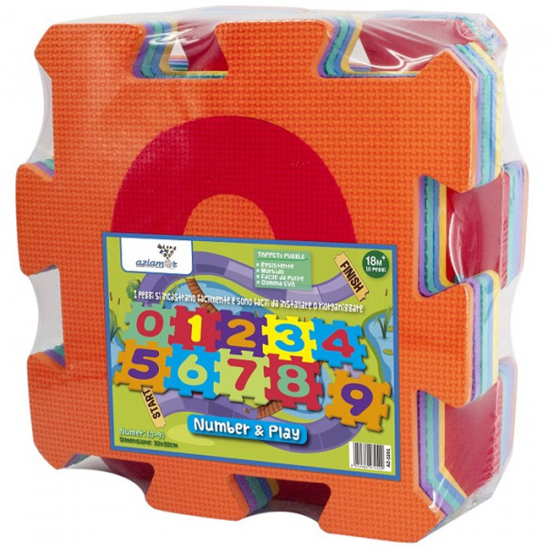 Aziamor Tappeto Puzzle con Numeri Colori Assortiti 10 Pezzi