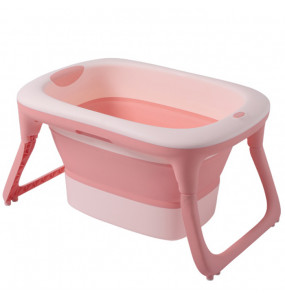 Aziamor Vaschetta Splash&Go per Il Bagno Neonato Pieghevole e richiudibile 0-12 Mesi Rosa