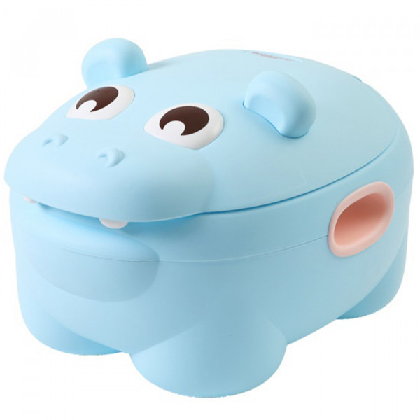Aziamor Vasino Hippo Ergonomico Con Coperchio e Funzione Sgabello Azzurro Aziamor Vasino Hippo Ergonomico Con Coperchio e Funzione Sgabello Azzurro