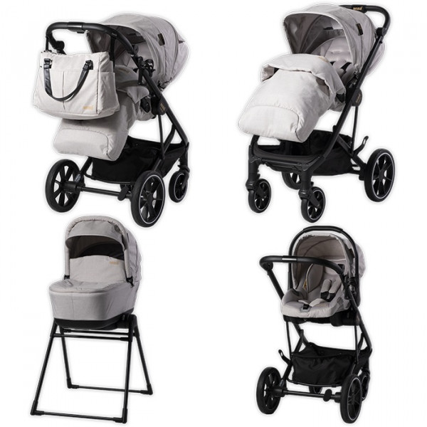 Mibb Samya Trio Sistema Modulare Telaio Nero Stand Up e Borsa Inclusa Colore Grigio