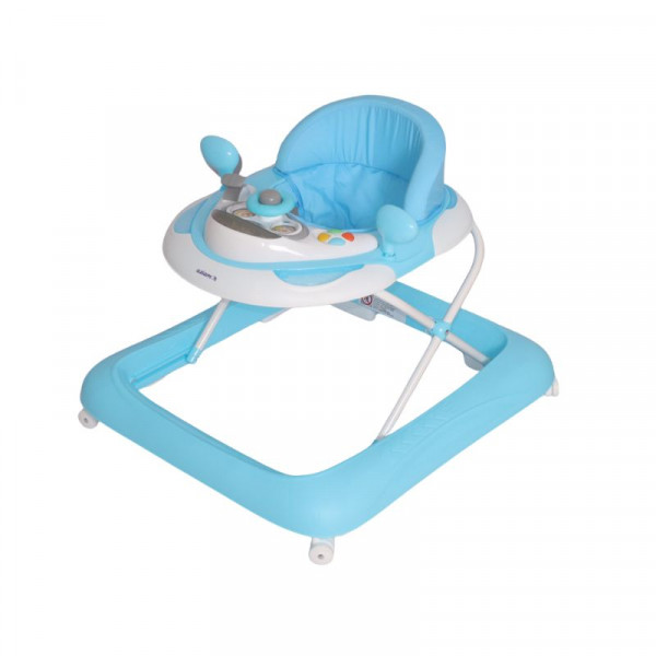 Aziamor Dodo New Girello Per Bambini Regolabile con Centro Attivita' Luci e Suoni Azzurro