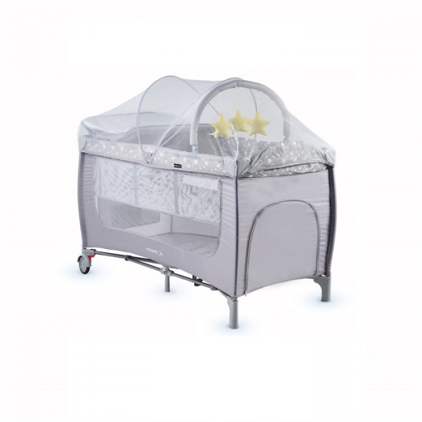 Aziamor Holiday Plus Lettino da Viaggio Campeggio con Borsa e Zanzariera Inclusa colore Grigio