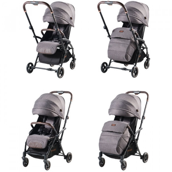 Mibb Passeggino Leggero Level Up Fronte Strada e Fronte Mamma Colore Grigio