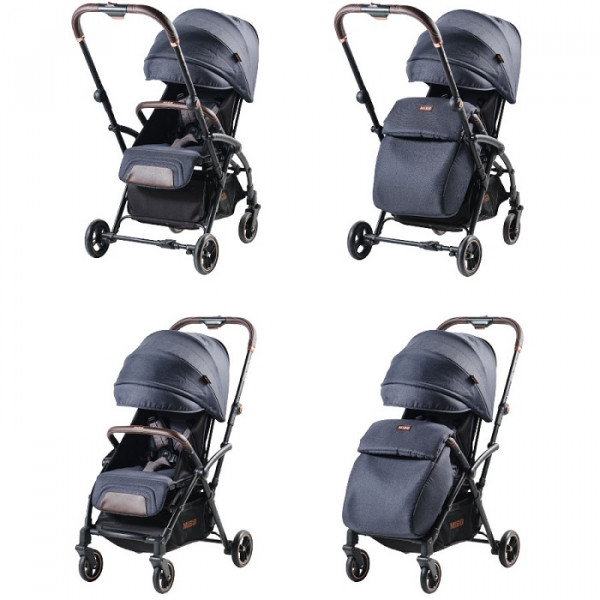 Mibb Passeggino Leggero Level Up Fronte Strada e Fronte Mamma Colore Blu
