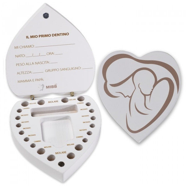 Mibb My Memory Kit Box Primi Dentini Custodia in Legno Idea Regalo Mibb My Memory Kit Box Primi Dentini Custodia in Legno Idea Regalo