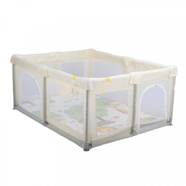 Aziamor Baby Recinto con Tappeto Box Neonato 120X160X68 cm Colore Beige